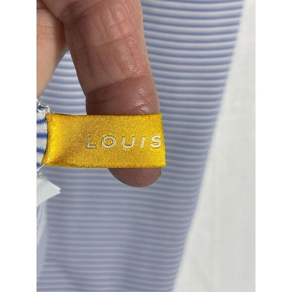 Louis Castel Blue White Striped 1/4 Zip Pullover Long Sleeve T-Shirt Medium - Picture 3 of 8